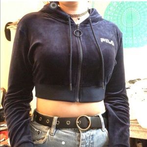 Fila Cropped Zip Up Sweatshirt